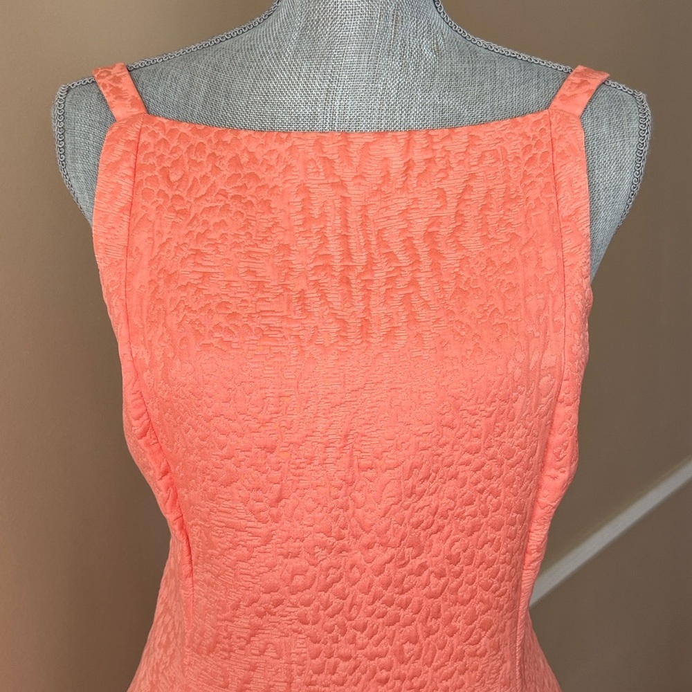 OSCAR DE LA RENTA VINTAGE CORAL SLEEVELESS COCKTAIL DRESS SIZE 12🌟LIKE NEW🌟